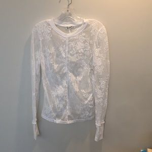 Free People White Cool With It Lace Top, NWT, L